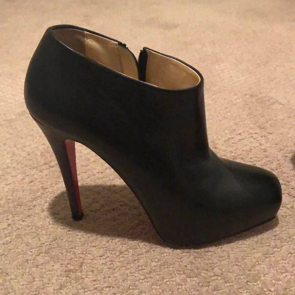 Christian Louboutin Shoes - Black Leather Platform Booties
